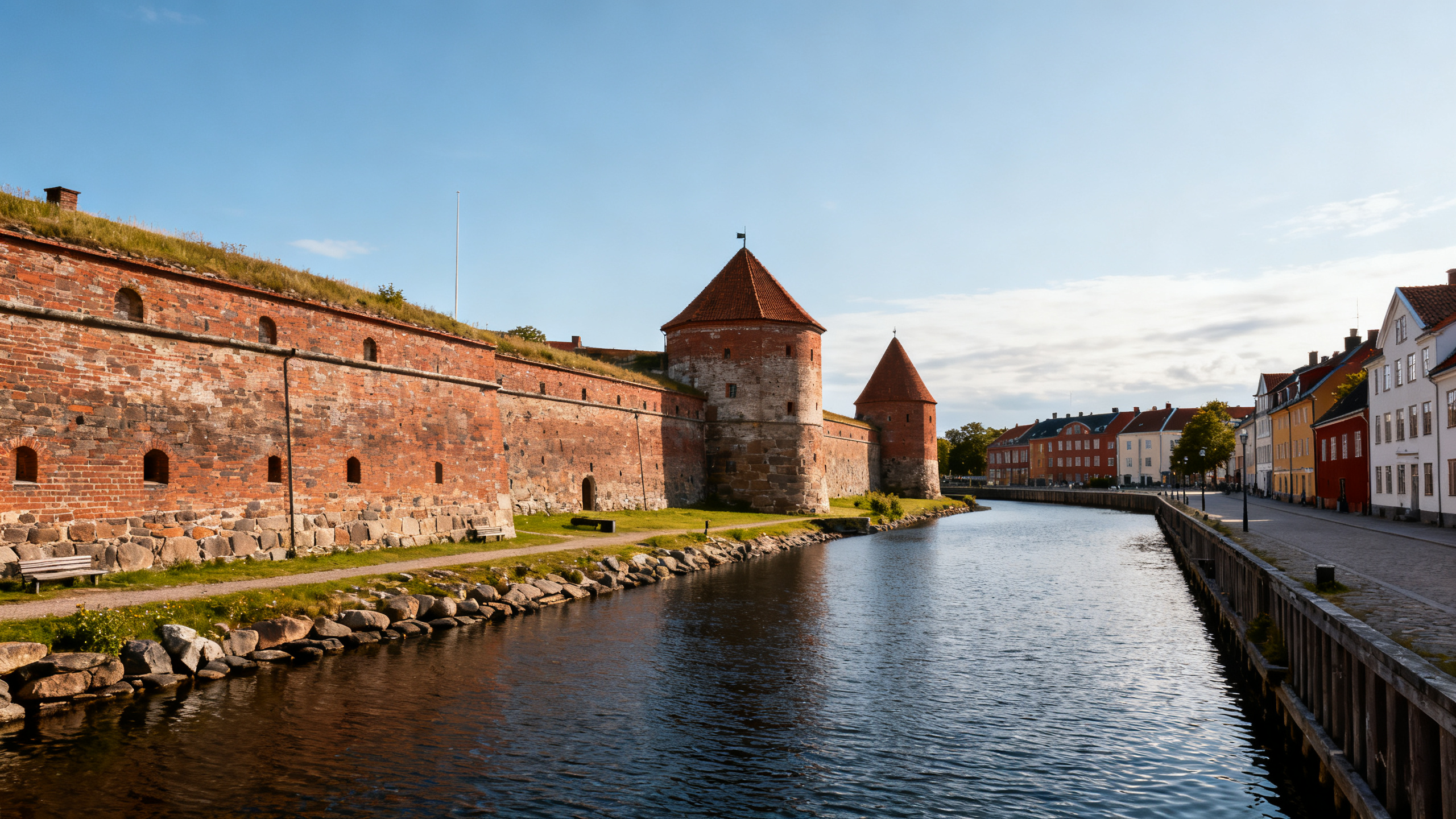 Fredrikstad old town fortress walls canal