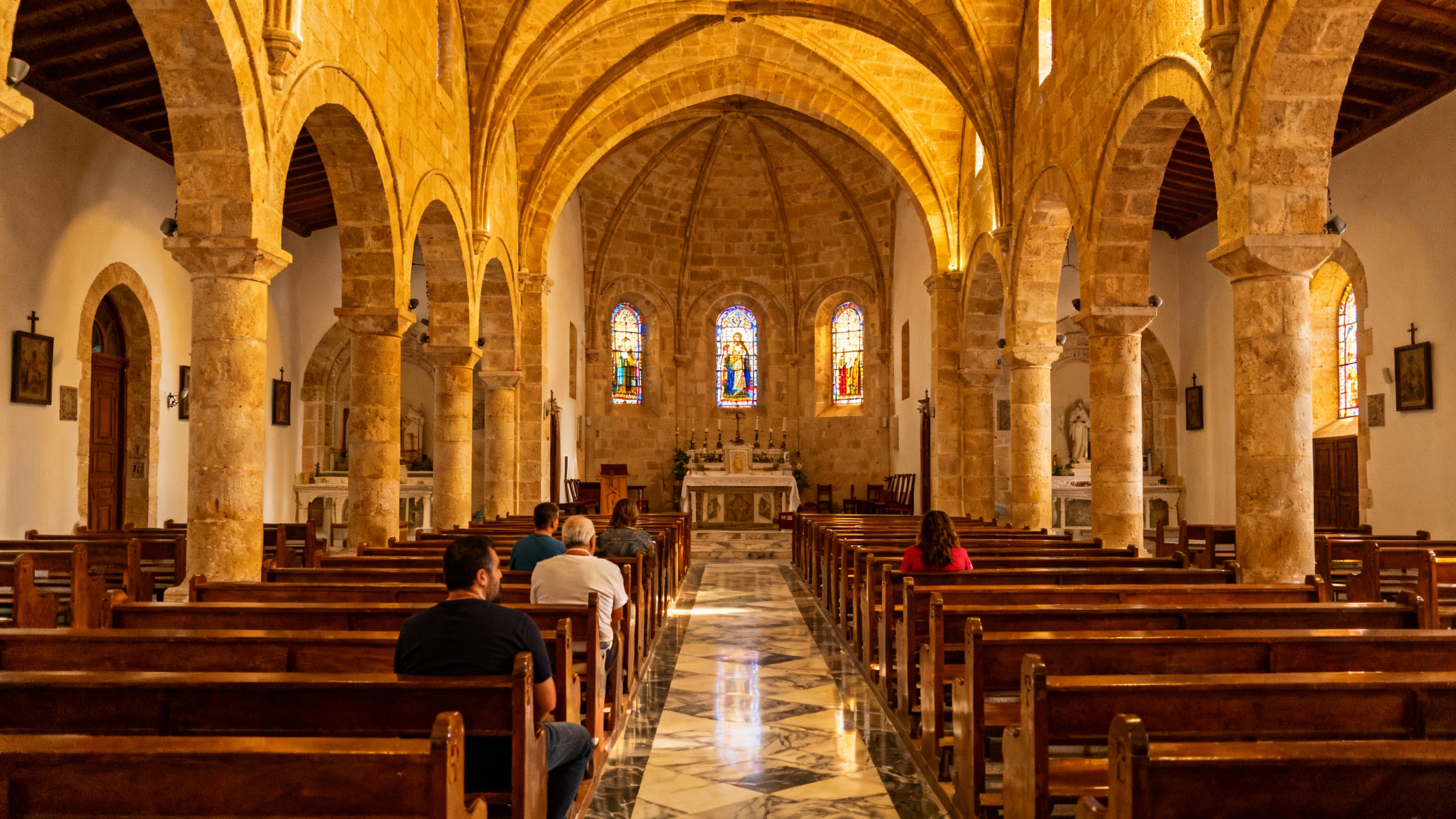 Tangier, Morocco Saint Vincent de Paul Church interior nave
