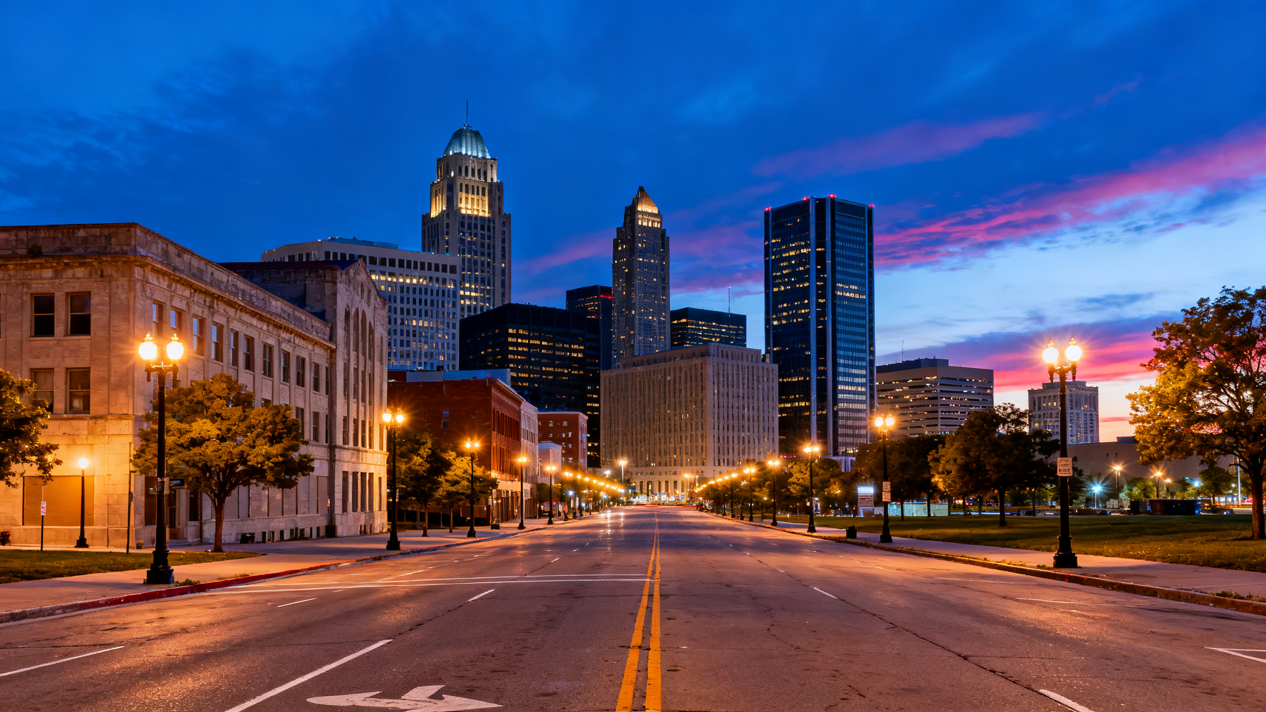 Detroit downtown cityscape