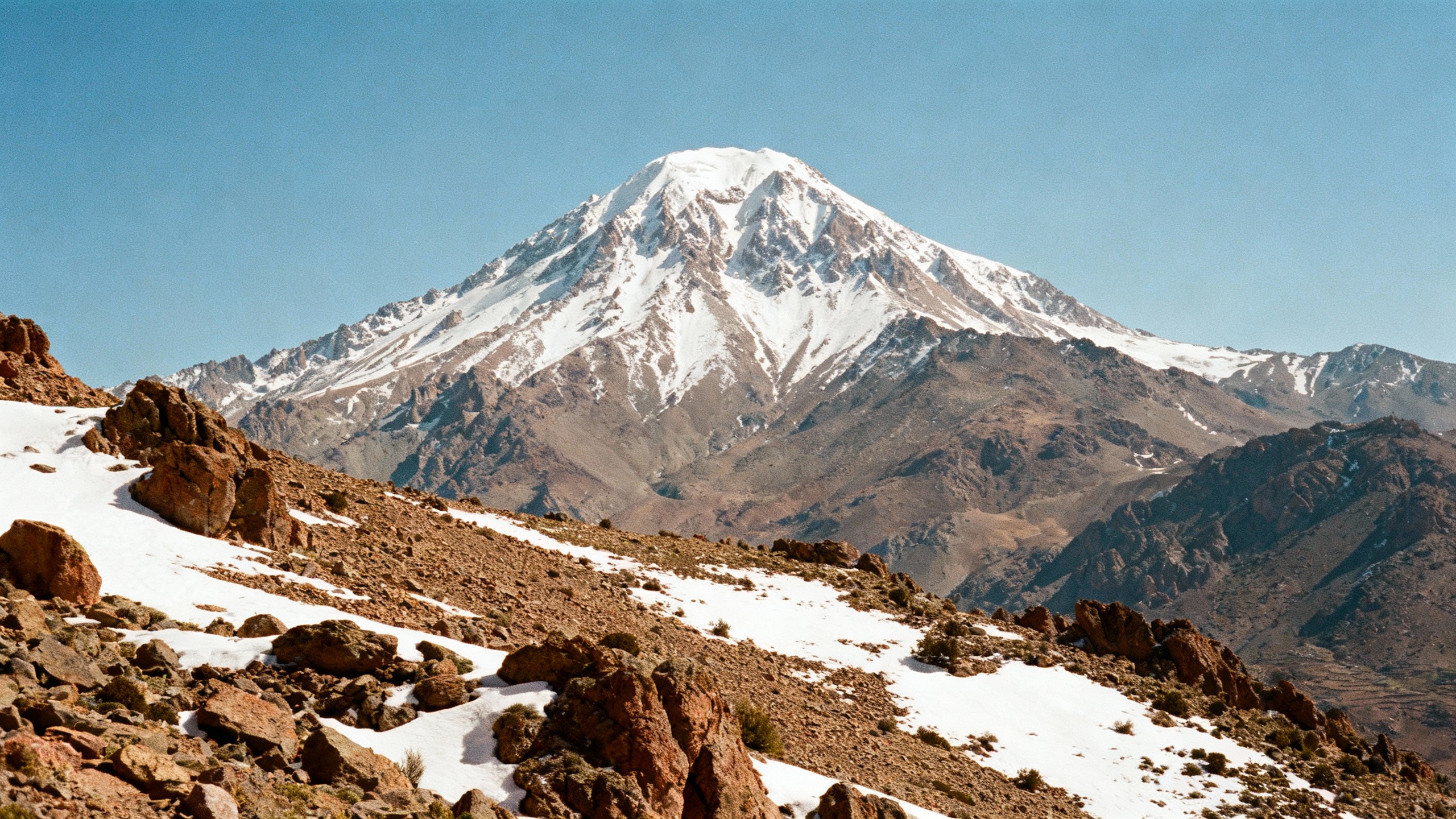 Mt. Toubkal Morocco snow mountain peak