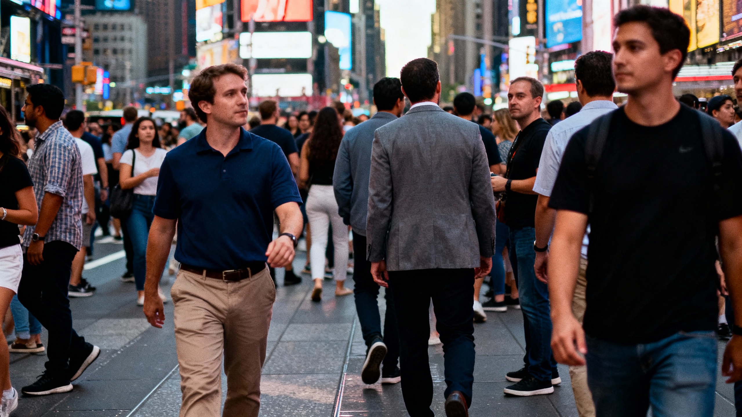 Times Square New York City crowds