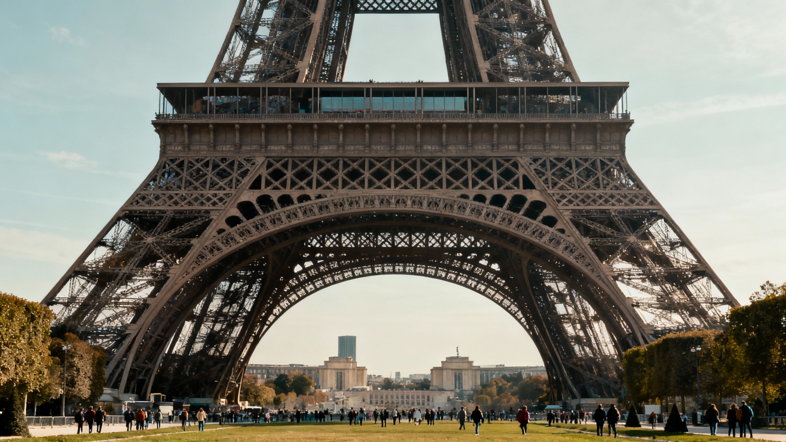 Eiffel Tower Paris daytime tourists