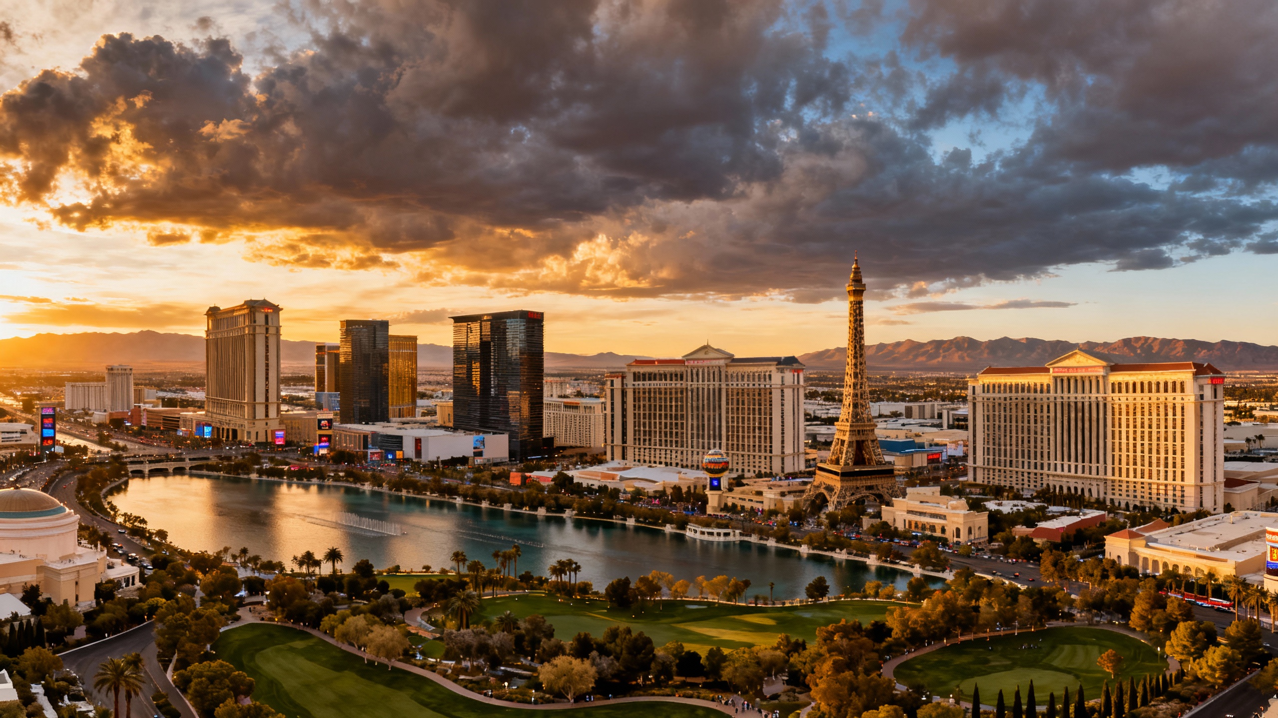 Las Vegas, Nevada strip with bright casino lights
