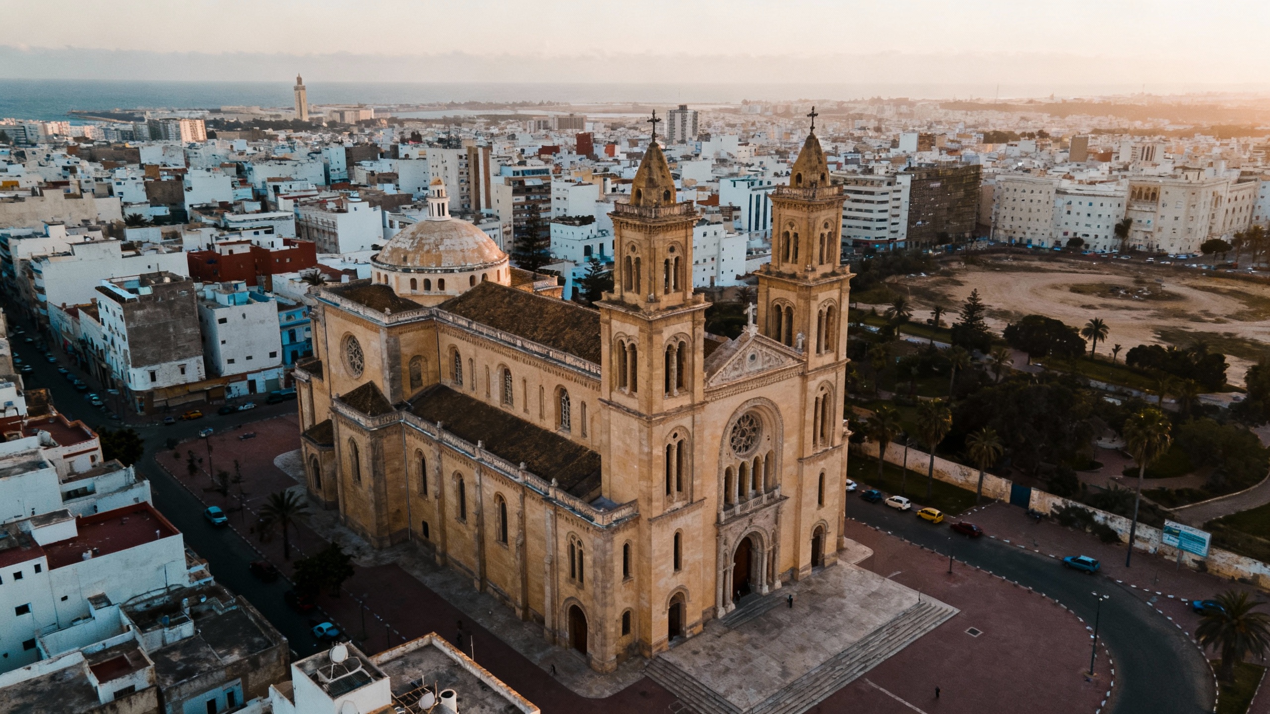 Casablanca, Morocco Saint Augustine Church aerial view