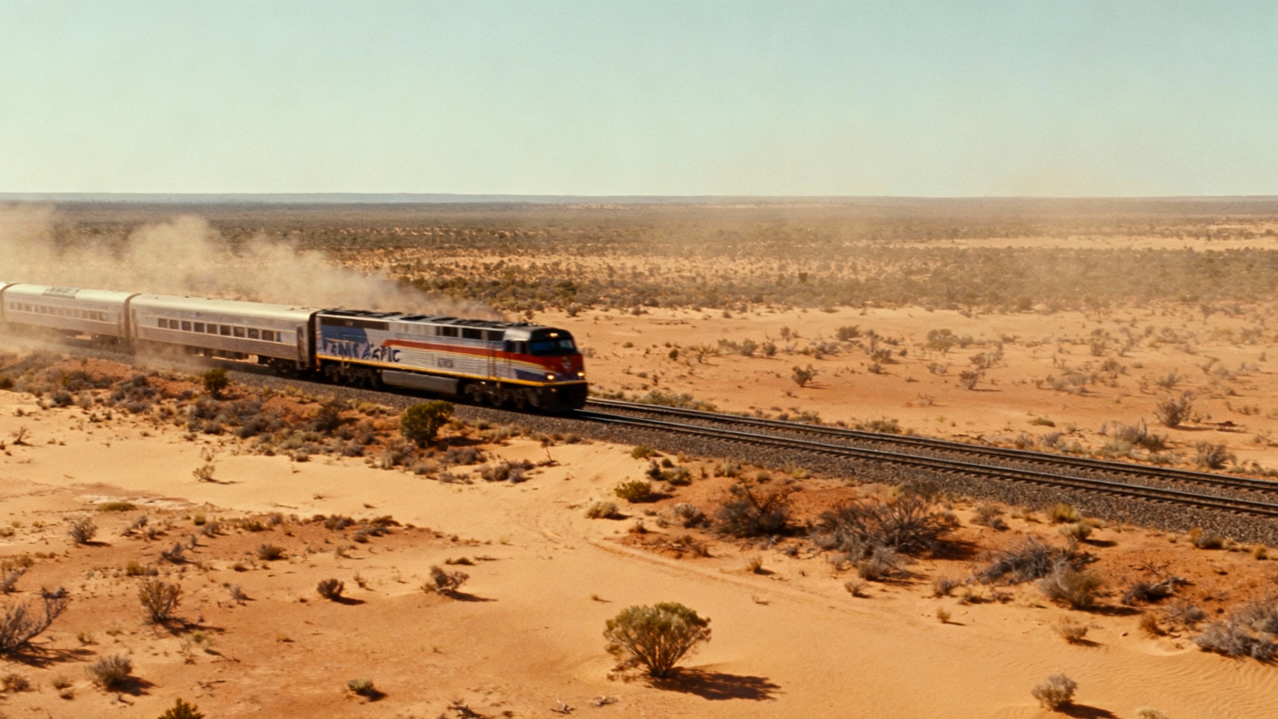 Indian Pacific train Australian desert