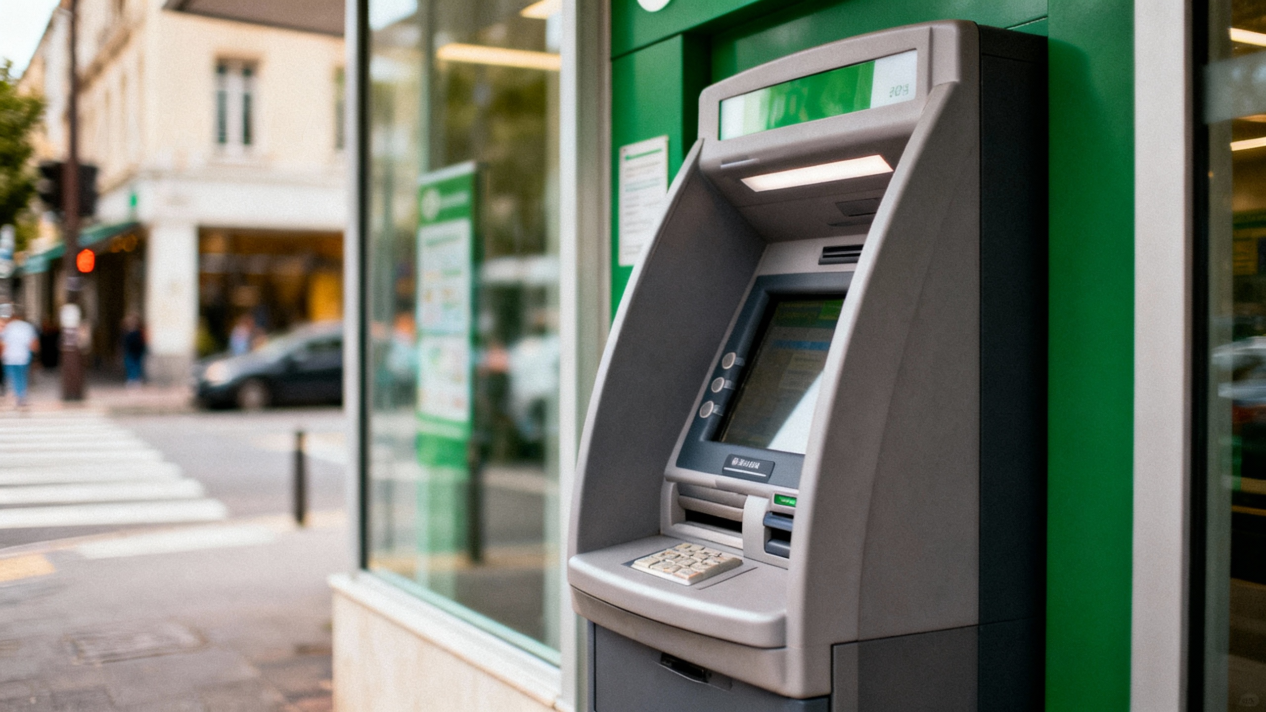 ATM machine outside bank branch