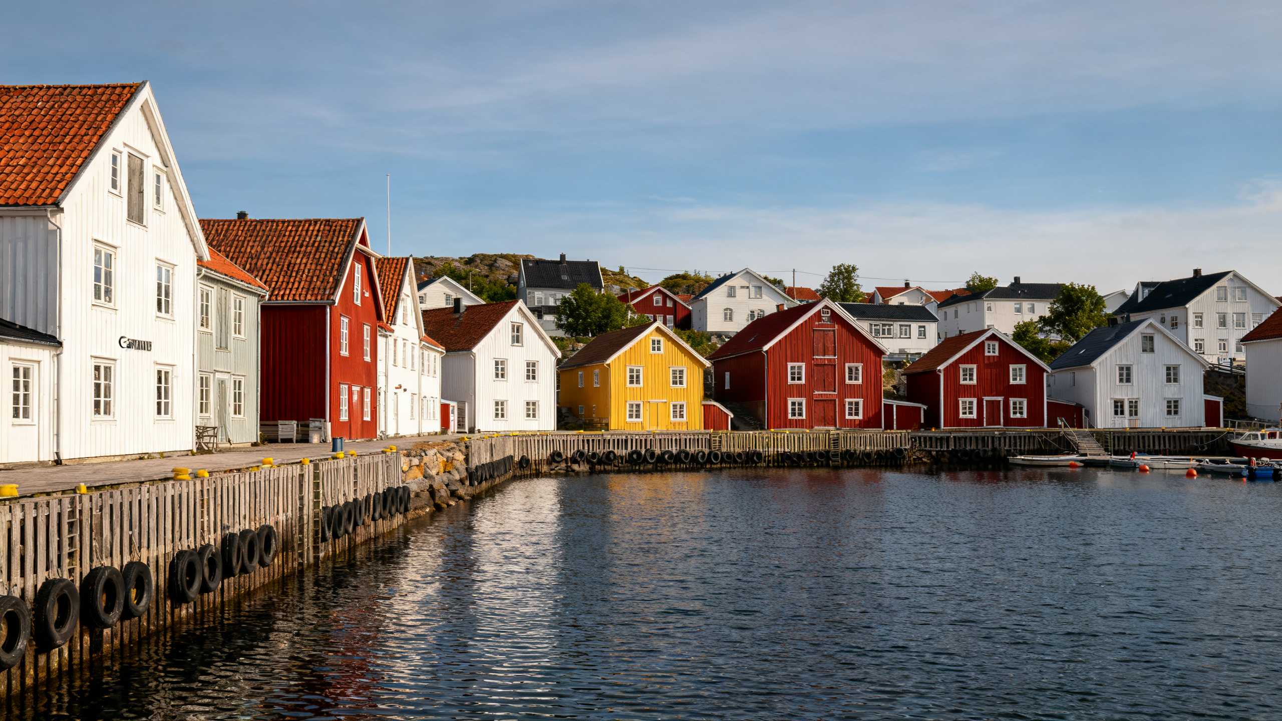 Skudeneshavn old town colorful wooden houses harbor