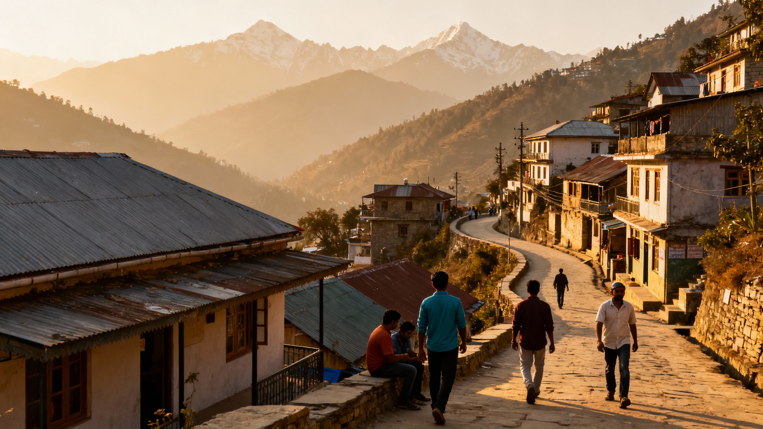 Almora, India Himalayan town views
