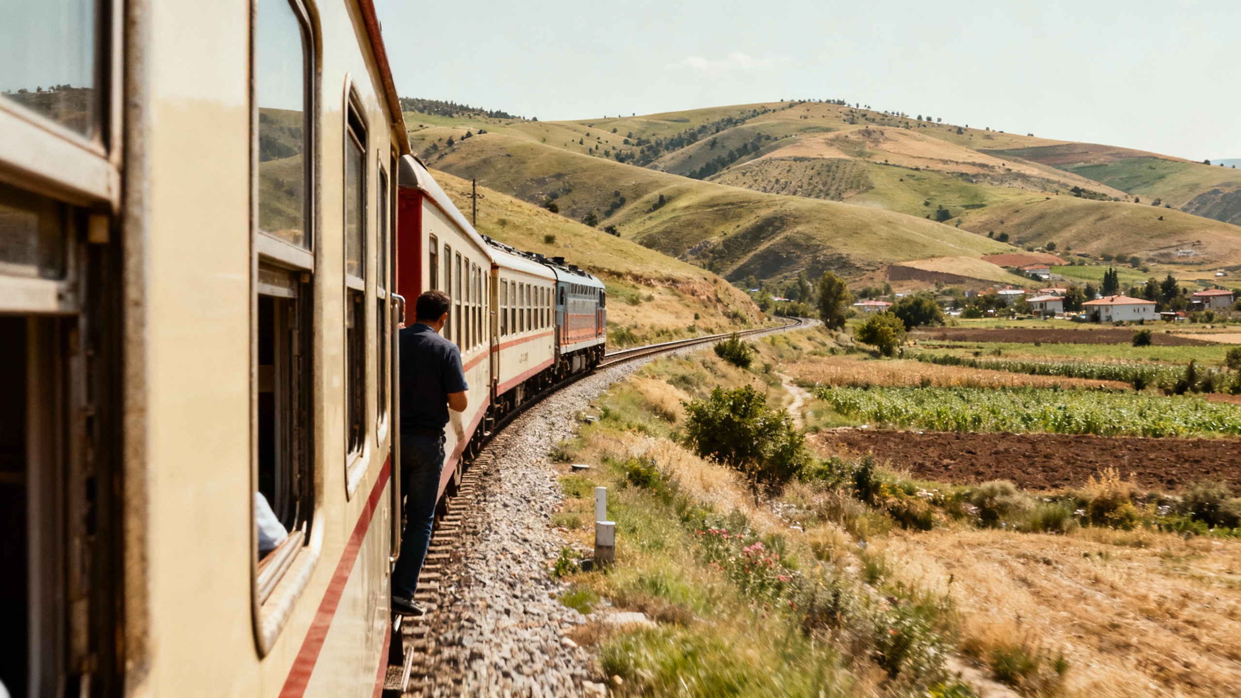 Anadolu Express train Turkey hills countryside
