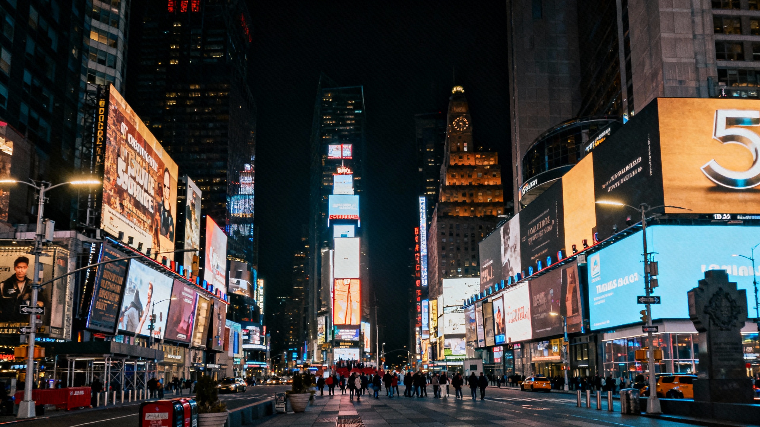 Times Square New York City tourists night