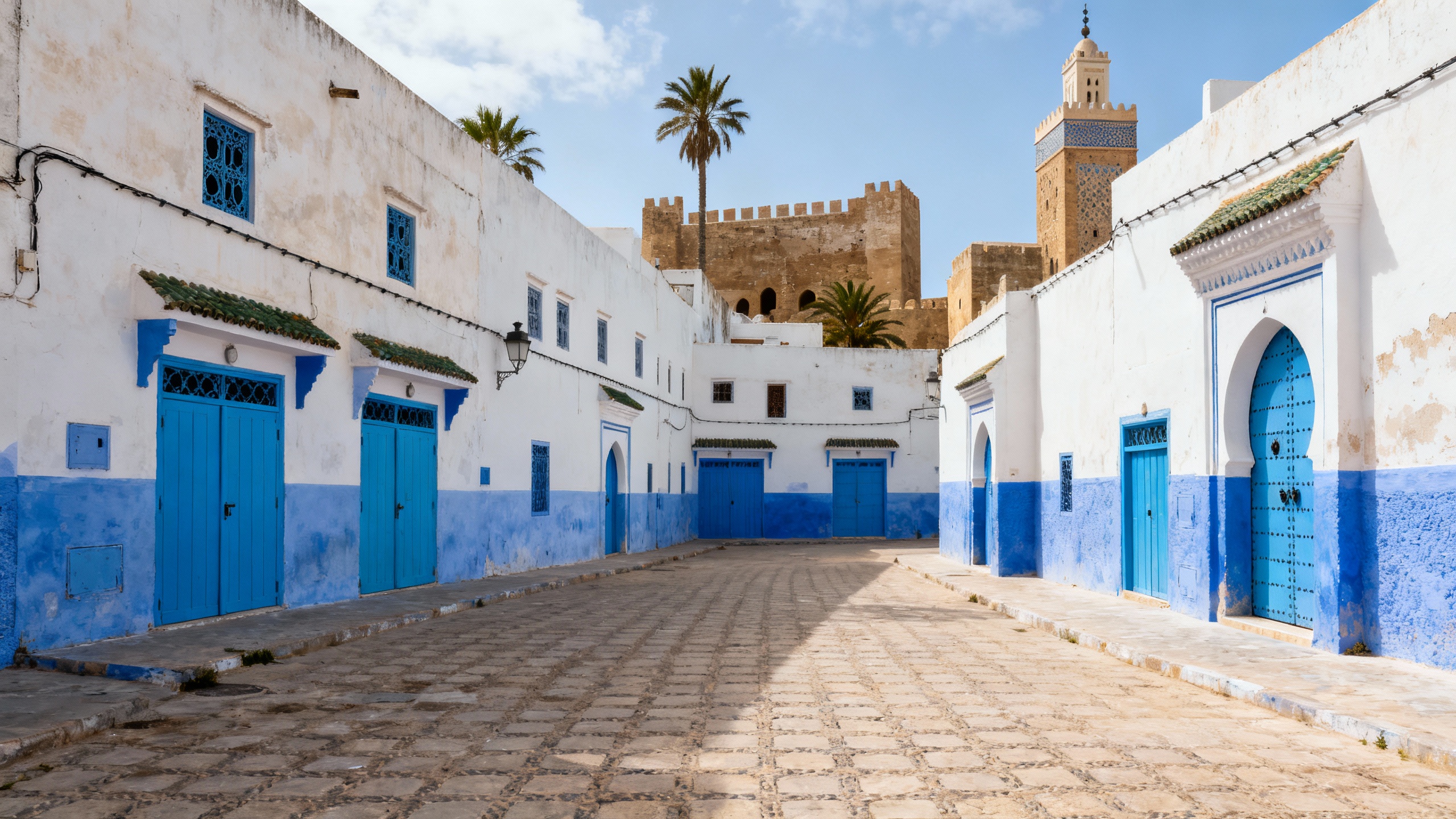 Rabat Morocco Casbah of Oudaya blue doors