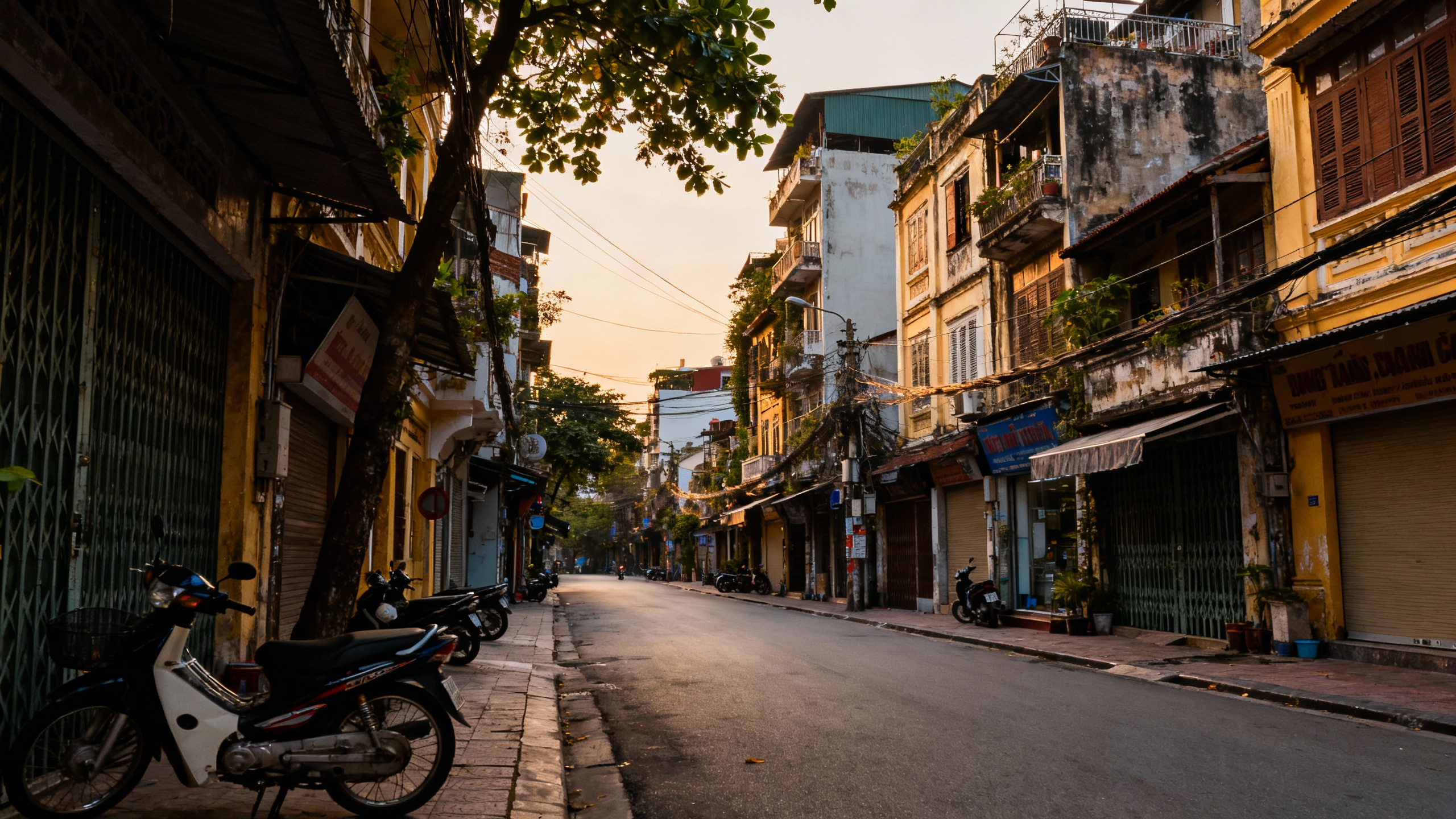 Hanoi Vietnam old quarter street view