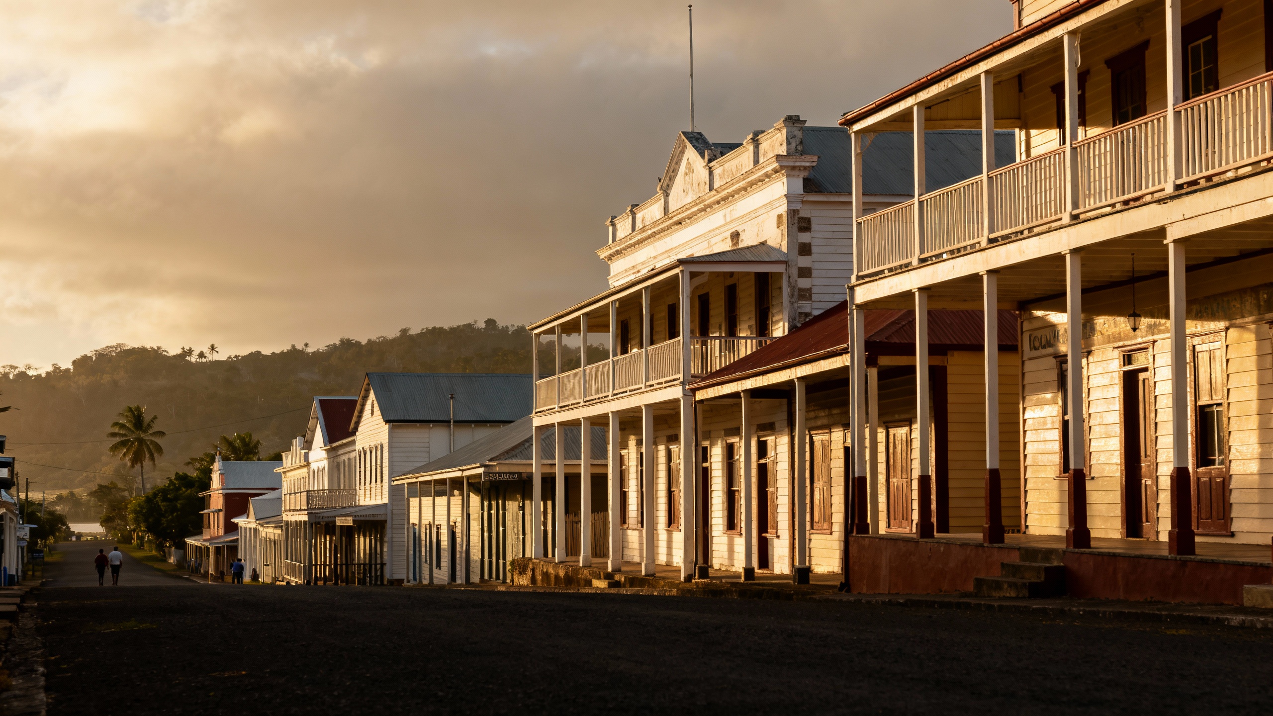 Levuka Fiji colonial buildings street view