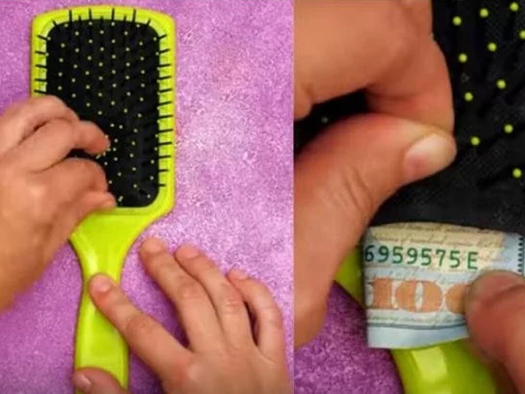 Conceal Cash Inside a Hairbrush