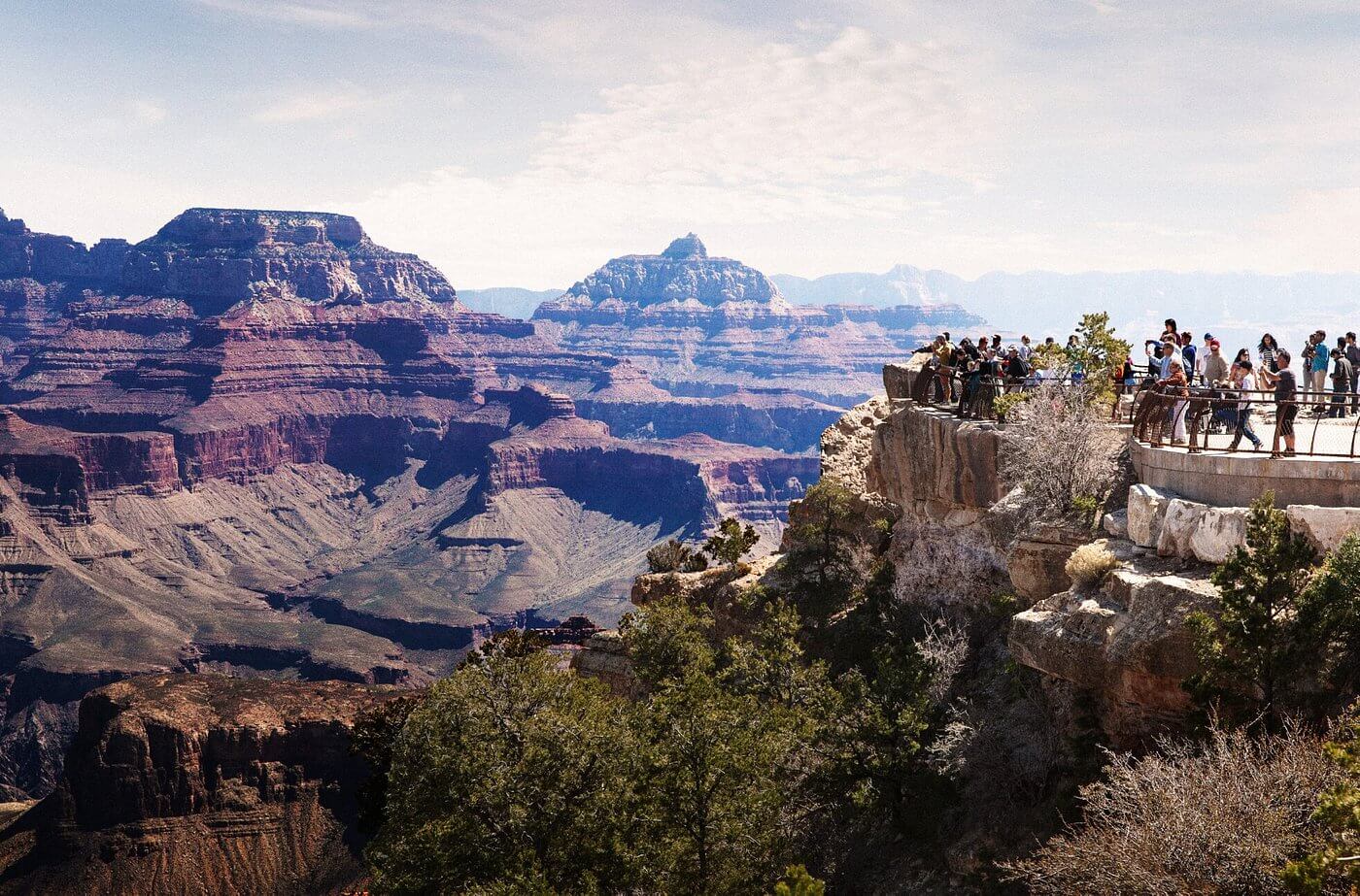 Exploring the Rim Trail at Grand Canyon National Park, Arizona