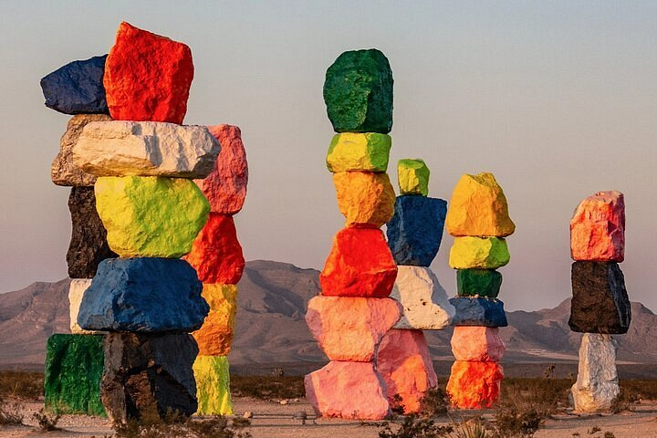 Visit the Vibrant Seven Magic Mountains Art Installation Near Las Vegas, Nevada