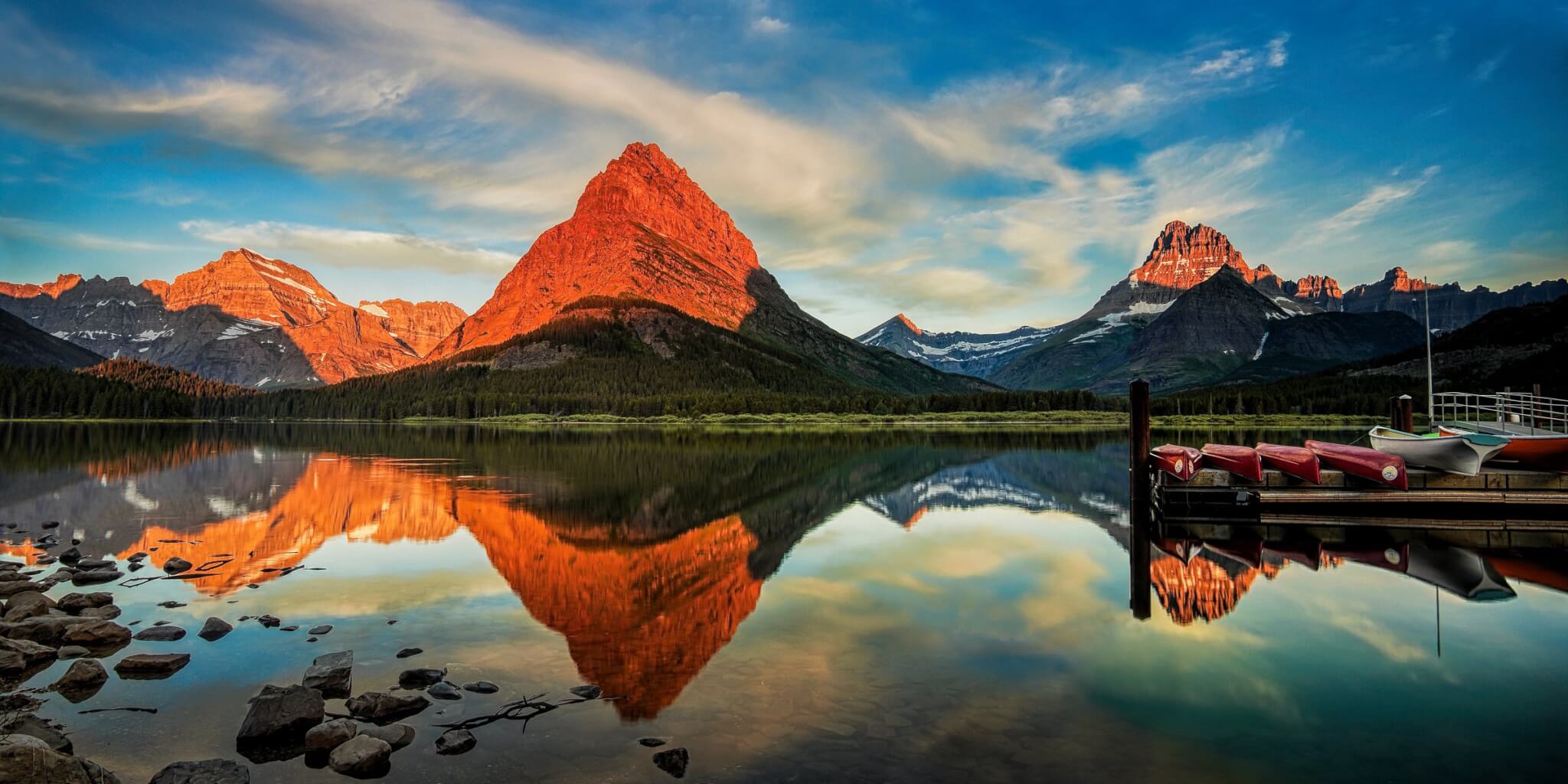 Scenic Lake Trail at Glacier National Park, Montana