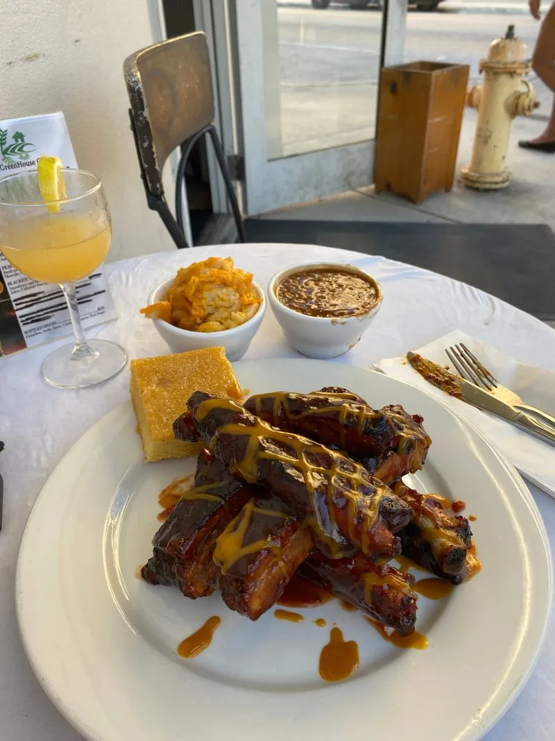 Sticky BBQ Ribs Served with Creamy Grits