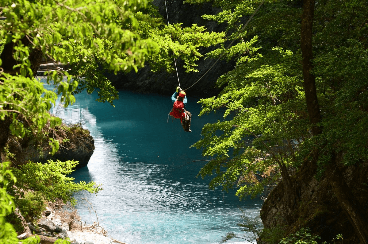 Flying Fox over Fox Glacier, New Zealand
